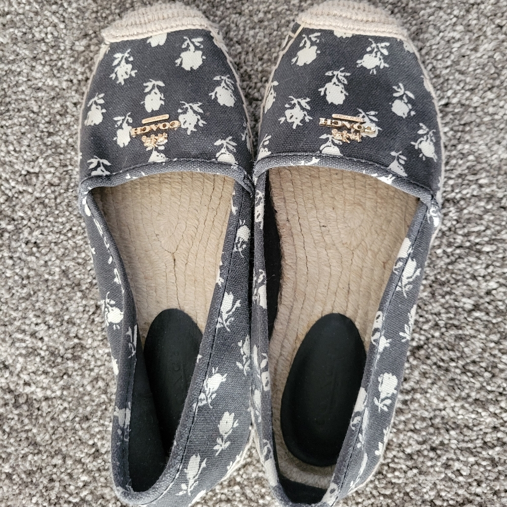 Coach Rhodelle Espadrilles. Black and Cream. Size 6B.